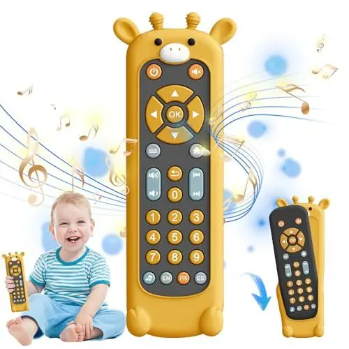 Produktbild: HOVCEH Baby Spielzeug Fernbedienung, Kinder Fernbedienung Spielzeug Baby, Remote Control Spielzeug, Multi Fernbedienung TV Musik, Baby TV Fernbedienung Spielzeug, Spielzeug Geschenk für 6 Monate+