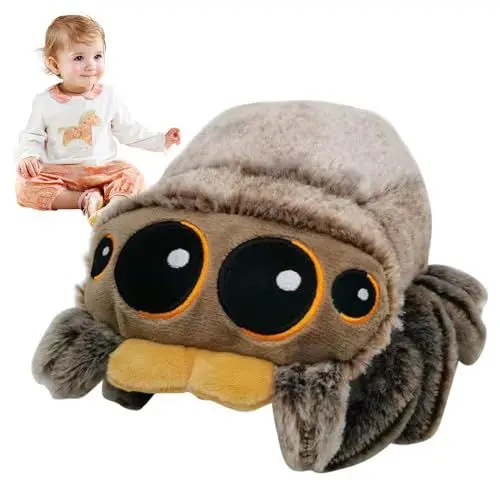 Produktbild: HOVCEH Niedliches Spinnen-Plüschtier, Spinne Kuscheltier, Kleine Spinnen-Stofftier-Plüschpuppe, Lebensechte Spinne Plüschtier, Simulation Spinne Wurfkissen Tease Kuscheltier Geschenk Halloween