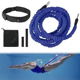 Produktbild: HOVCEH Pool Schwimmgurt, schwimmtrainer Pool Erwachsene, Gepolsterter Schwimmgürtel, Schwimmtraining Bungee, Schwimmhilfe Gurtel für Schwimmingpools Widerstandstrainin für Kinder, Erwachsene