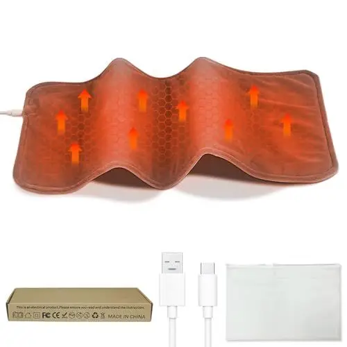 Produktbild: HOVCEH USB Heizkissen, Elektrische Heizdecke USB 5V, 30 x 60cm Tragebar USB Heizkissen, Elektrische Wärmekissen für Rücken Nacken Schulter und Krampflinderung, Waschbar