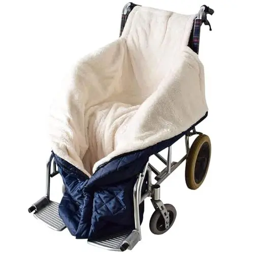 Produktbild: HOVCEH Winter Rollstuhldecke, Winddichte Wärme Rollstuhl Fußsack, Schlupfsack Rollstuhl Erwachsene, Decke für Rollstuhl, Rollstuhldecke Beindecke, Universelle Passform für Rollstühle (Blau)
