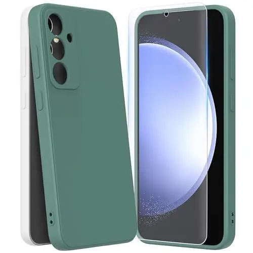 Produktbild: HOWKEKER Hülle für Samsung Galaxy S23 FE 5G Handyhülle+ Schutzfolie,Liquid Silikon Ultra Dünn Kratzfest TPU Schutzhülle Case Weiche Schutzhülle für Samsung Galaxy S23 FE 5G (6.4