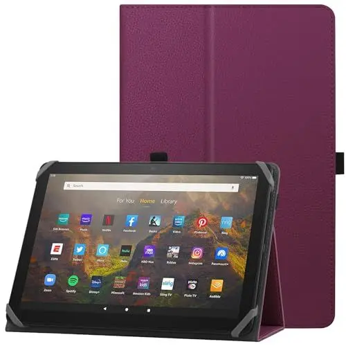 Produktbild: HoYiXi Universelle Hülle für 10-11 Zoll Tablette Fire Max 11 2023 mit Ständer Folio und Handschlaufe Schutzhülle für 10”-11” Samsung Lenovo TECLAST Android Tablette - Violett