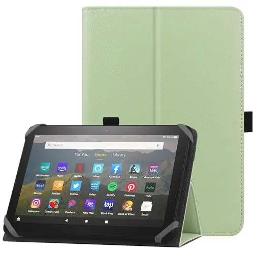 Produktbild: HoYiXi Universelle Hülle für 7-8 Zoll Tablette Fire HD 8 2020/2022 & Fire HD 8 Plus 2020/2022 mit Ständer Folio und Handschlaufe Schutzhülle für 7