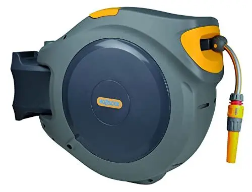 Produktbild: HOZELOCK - Wandschlauchbox Auto Reel 40 M: Automatische Aufrollung. Einfache Installation. Inkl. Schlauchspritze, Anschlüsse, 40 m Hozelock-Schlauch und Befestigung - 5 Jahre Garantie* (2595R0000)