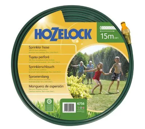 Produktbild: Hozelock Garten Schlauch Sprinkler-Schlauch 15 Meter und Grundausstattung, Bewässerungsfläche, Mehrfarbig, max. 54 m²