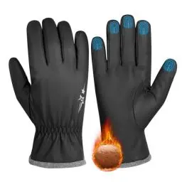 Produktbild: HOZMOZ Winterhandschuhe, Warme Handschuhe Herren Wasserdicht, Dickes Fleece Handschuhe Damen Winter Warm, Winddichte Reflektierende Lauf Fahrradhandschuhe Touchscreen FüR Alle Finger