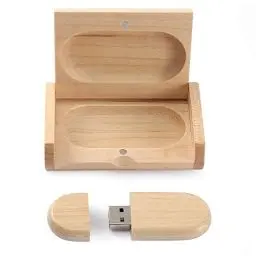 Produktbild: HOZYALE USB Stick Holz USB 2.0 Flash Laufwerk Datenstick Speicherstick Memory Stick mit Holzbox(16 GB,Oval Holzfarbe)