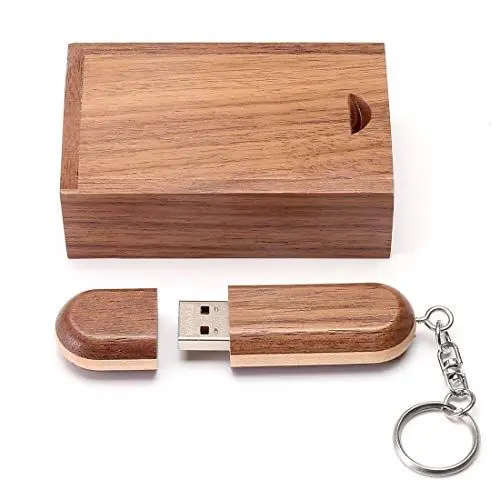 Produktbild: HOZYALE USB Stick Zweifarbig Holz USB 2.0 Flash Laufwerk Datenstick Speicherstick Memory Stick mit Holzbox (32 GB, Hellbraun)