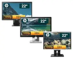 Produktbild: HP 22 Zoll Business Computer Monitor, Desktop Gaming Monitor, HD+ (VGA - DVI - VESA), PC Bildschirm, schwarz/Silber (Generalüberholt)