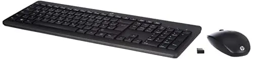 Produktbild: HP 230 Maus und Tastatur (kabellose Maus und Tastatur, USB Dongle, bis zu 16 Monate Akkulaufzeit, QWERTZ-Layout) schwarz