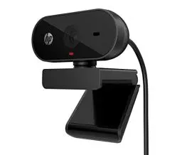 Produktbild: HP 320 All-in-One-Webcam (USB-A, 1080p/Full HD Auflösung, 360° schwenkbar, 66°-Weitwinkel, Belichtungskorrektur, Autofokus) Schwarz mit integriertem Mikrofon