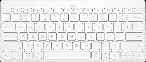 Produktbild: HP 350 Bluetooth-Tastatur | Bluetooth 5.2 | 60% Tastatur | bis zu 2 Jahre Akkulaufzeit | batteriebetrieben (AAA) | QWERTZ | Weiß | Windows, macOS, iPadOS, ChromeOS, Android und iOS kompatibel