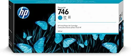 Produktbild: HP 746 (P2V80A) Original Tintenpatrone, Fototinte für DesignJet, Cyan, 300 ml