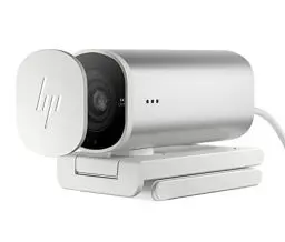 Produktbild: HP 960 4K Streaming Webcam | 4K UHD Auflösung | 60 FPS | 100° Sichtfeld | 360° schwenkbar | KI unterstützt | Autofokus | HDR | 2 Dual-Mikrofone| USB-A | magnetische Abdeckung | silber