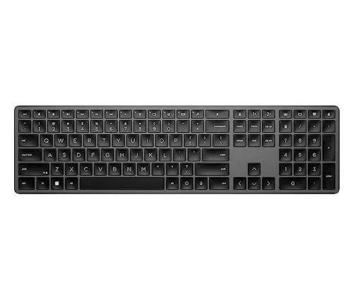 Produktbild: HP 975 Wireless Dual-Mode-Tastatur | bis zu 3 Geräte verbinden (Bluetooth oder USB-A Dongle) | 6 Monte Akkulaufzeit(aufladbar via USB-C) | QWERTZ Layout | Schwarz | CHIP Testsieger Note sehr gut (1,2)