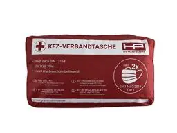 Produktbild: HP Autozubehör 10049 KFZ-Verbandtasche 2022 NEU Erste Hilfe Tasche, Notfall-Set Auto, DIN 13164:2022, First Aid Kit Rot