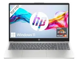 Produktbild: HP Laptop, 15,6 Zoll (39,6 cm) FHD IPS Display, AMD Ryzen 5 7520U, 16 GB RAM, 512 GB SSD, AMD Radeon-Grafik, Windows 11 Home, QWERTZ Tastatur, silber, mit HP Fast Charge