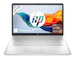 Produktbild: HP Laptop mit 17,3 Zoll FHD Display, AMD Ryzen 7 5700U, 16GB DDR4 RAM, 512 GB SSD, AMD Radeon-Grafik, Windows 11, QWERTZ-Tastatur, Silber