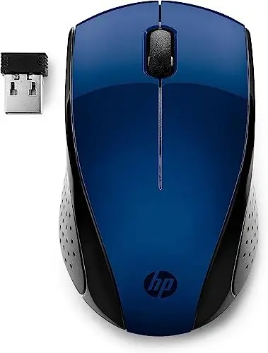 Produktbild: HP Maus 220 (kabellos, Links- und Rechtshänder) blau, 9.48 x 5.7 x 3.91 cm