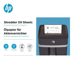 Produktbild: HP Ölpapier für Aktenvernichter, 12 Blatt, auf pflanzenbasis zur Pflege für Ihren Shredder, 9133