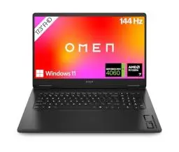 Produktbild: HP Omen Gaming Laptop, 17,3 Zoll FHD-Display - 144 Hz, AMD Ryzen 7 8845HS, 16 GB DDR5 RAM (2x8 GB), 1TB SSD, NVIDIA GeForce RTX 4060 (8 GB), QWERTZ, Windows 11 Home, Shadow Black