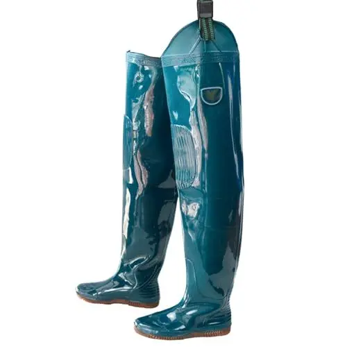 Produktbild: HPFHSJ Watstiefel Wasserdichte Hüftwathose, 80 cm hoher Angelstiefel aus PVC/Oxford mit verstellbarer Schnalle(35 EU)