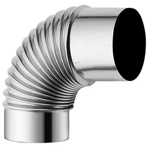 Produktbild: HpLive 70 mm Edelstahl-Holzofen-Schornstein, 90° Rauchrohr-Adapter, flexibles Ofenrohr, verlängertes Kaminrohr, Outdoor-Camping, 6 cm/7 cm/8 cm Herd, hitzebeständiger Rauch, Kaminrohr, Kaminrohr