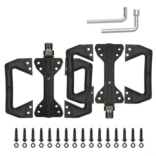 Produktbild: HpLive Hycline Fahrradpedal-Set, Aluminiumlegierung, Dichtungspedale, rutschfest, für Rennrad, Mountainbike, Schwarz, 2 Stück