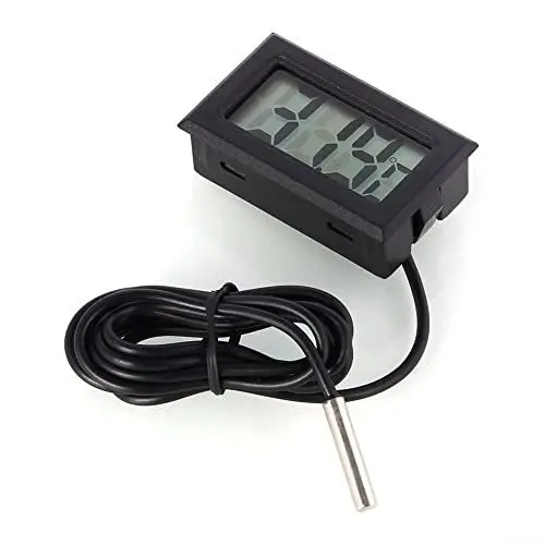 Produktbild: HpLive Mini LCD Digital Thermometer Temperatur Tester mit Externem Sensor für Kühlschrank, Gefrierschrank, Kühlschrank, Aquarium, Thermometer mit Sonde (5m Kabel)