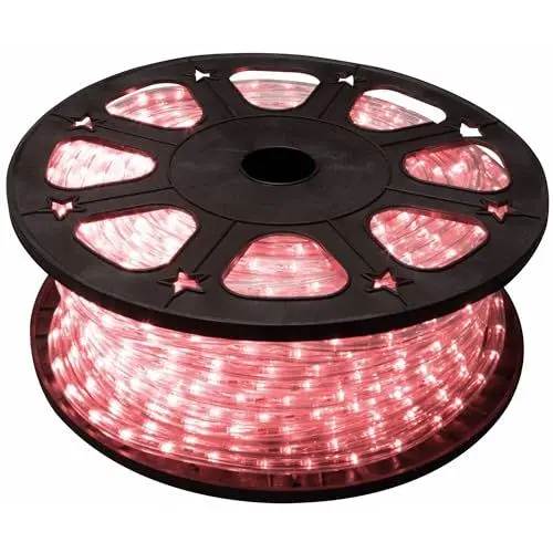 Produktbild: HQ-Power LED-Lichtschlauch, Lichterschlauch außen wetterfest, Lichtschlauch LED, Lichterkette Schlauch, LED Schlauch, Weihnachten, Party, flexibel, Dekoration, 36 LEDs/Meter, rot, 45 m