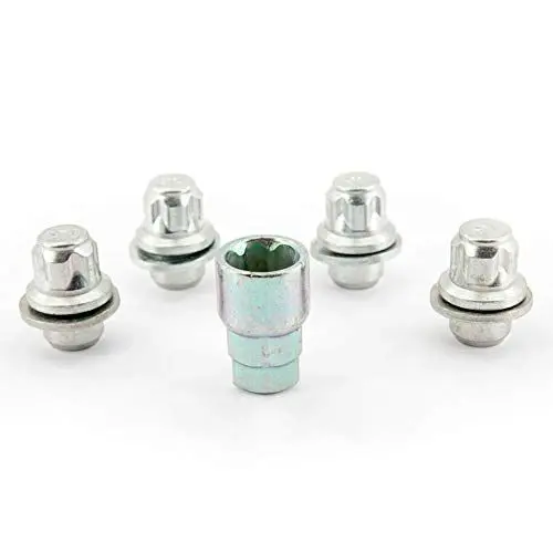 Produktbild: H&R Felgenschloss-Set M12x1.50 Flachbund - 4 Felgenschloss-Muttern inkl. Adapter