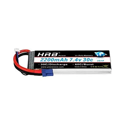 Produktbild: HRB Lipo Battery 2200 mAh 7.4 V 30C 2S EC2 for Hobby RC Toys RC Helicopter RC Aeroplane RC Boat RC Truck
