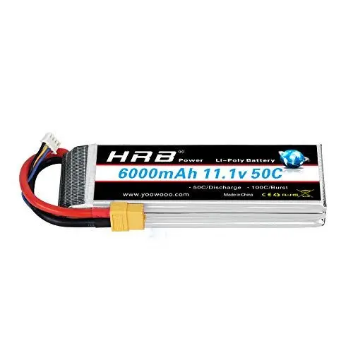 Produktbild: HRB lipo Akku 11.1V 6000mAh 3S 50C mit XT60 Stecker für RC Hobby RC Auto RC Helikopter RC Fleugzeug RC Boot (XT60-Stecker)