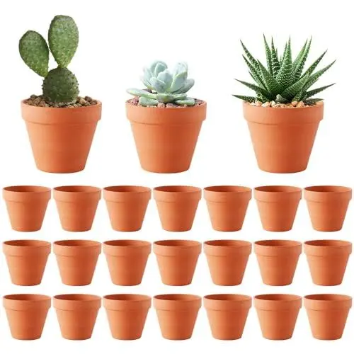 Produktbild: HRKVSK 24 Stück Tontöpfe Klein, 3 X 3.5 cm Terracotta Blumentopf, Tontöpfe Zum Basteln, Terrakotta Töpfe, Blumentopf Ton, Mini Blumentöpfe, Tontopf für Drinnen und Draußen Dekorieren