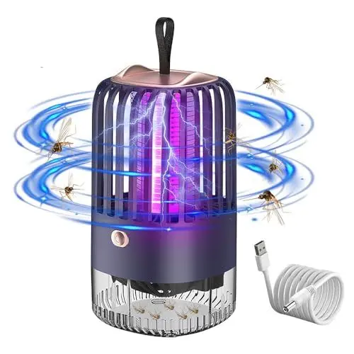 Produktbild: HRKVSK 3 IN 1 Elektrisch Mückenlampe, Insektenvernichter, Mückenfalle Elektrisch, USB Insektenschutzmittel Moskito Killer UV Lampe für Schlafzimmer Camping Garten Innen und Aussen