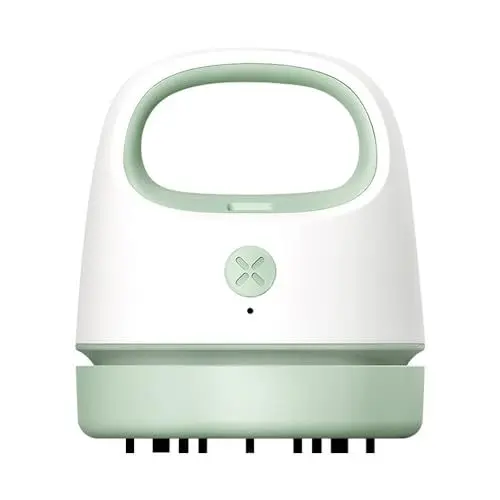 Produktbild: HRKVSK Mini Staubsauger, Tragbar USB Wiederaufladbar Tischstaubsauge Mini, Mini Handstaubsauger, Mini Staubsauger Akku für Schule, Haushalt, Büro und Auto (Grün)