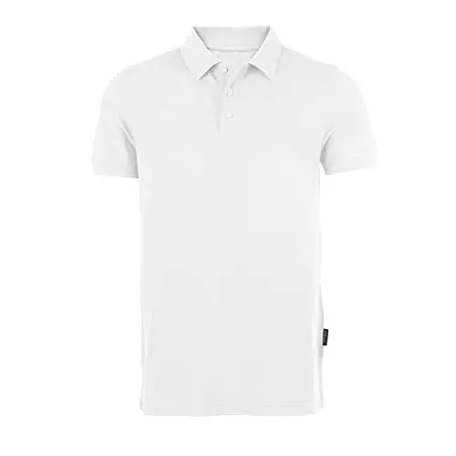 Produktbild: HRM Premium Herren Heavy Polo Shirt, Weiß, Gr. L - 100% Baumwolle, Basic Polohemd Bis 60°C Waschbar - Hochwertige & Nachhaltige Workwear