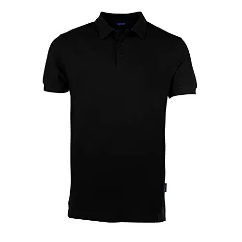 Produktbild: HRM Luxury Polo, Schwarz, Gr. XL I Premium Herren Polo Shirt aus 100% Baumwolle I Basic Polohemd bis 60°C Farbecht Waschbar I Hochwertige & Nachhaltige Bekleidung