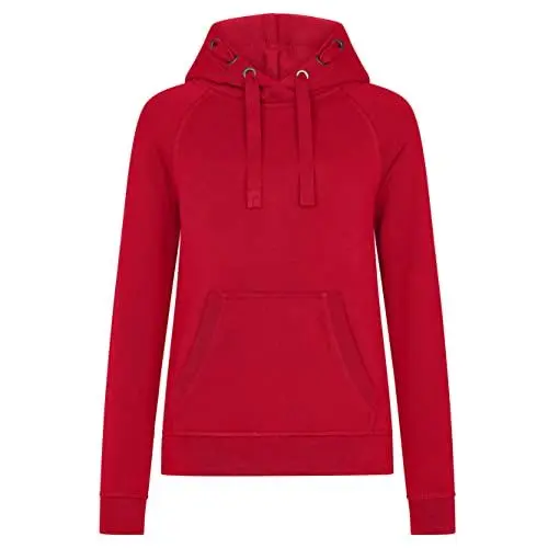 Produktbild: HRM Unisex 2005 Kid‘s Premium Raglan Hoody, dunkelgrau I Fair Trade Hoodie Kinder mit Kapuze, 320 g/m² I Aus 70% Baumwolle & 30% recyceltem Polyester, red, 158