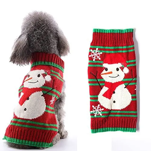 Produktbild: HRTTSY Weihnachten Hundepullover, Winter Warmer Hund Katze Pullover Kleidung Haustier Mantel Kostüm Welpenpullover Pullover Bekleidung für kleine mittelgroße Hunde Großer Hund Haustierpullover