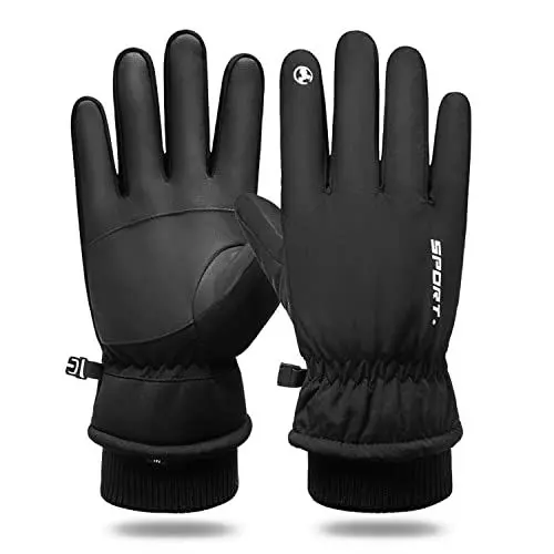 Produktbild: Hsdvdva Warm Winterhandschuhe，3M Thinsulate wasserdichte Winddichte Touchscreen Handschuhe für Herren und Damen，Fahrradhandschuhe für Reiten Laufen Skifahren Wandern Radfahren Schwarz L