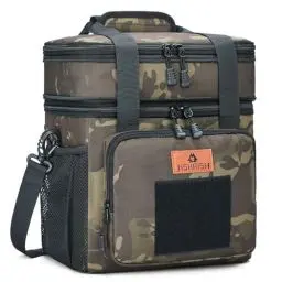 Produktbild: HSHRISH Taktische Lunchtasche, doppellagige isolierte Kühltasche für Herren Erwachsene wasserdichte auslaufsichere langlebige Lunch Tasche für die Arbeit Picknick im Freien, Schwarz Camo