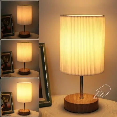 Produktbild: HSLighting Nachttischlampe Touch Dimmbar: Tischlampe Touch dimmbare Glühbirne 3 Helligkeitsstufen Einstellbar Schreibtischlampe minimalistische für Lesen Wohnzimme