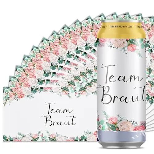 Produktbild: HSLXBY Prosecco Aufkleber, 15 Stück Sticker für Prosecco Dosen, Aufkleber Banderole selbstklebend, JGA Getränkedosen, Kann direkt DIY Stick auf Flaschen und Getränke (8.3in*3.9in)