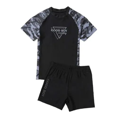 Produktbild: Hsternexy Badeanzug Kinder Uv Schutz Uv-Schutz Lässig Schutzkleidung Bademode Schwimmshirt+Badeshorts Sommer Badebekleidung Bade-Set Zweiteilig Jungen Schwimmanzug Badeshirt Badehose