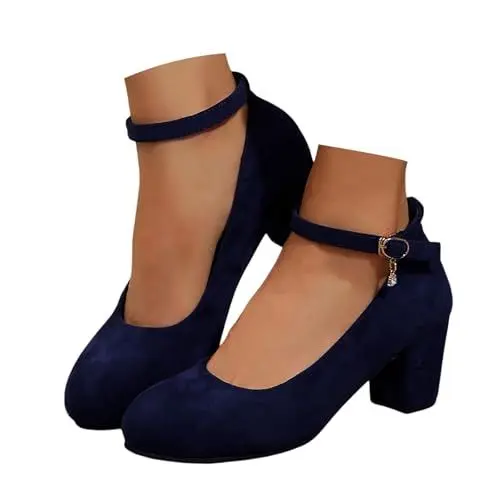 Produktbild: Hsternexy Peeptoes Damen,Dirndl Schuhe Damen Trachten Pumps - Trachtenschuhe mit Absatz Chunky Tanzschuhe Brautschuhe Blockabsatz Ballerinas Elegant Schuhe Zum Dirndl Absatzschuhe Spangenpumps
