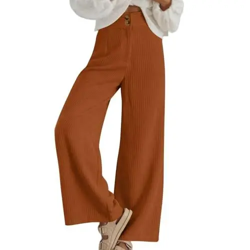 Produktbild: Generisch Cordhose Damen weites Bein,Cordhose-Baumwoll-Einfarbig-Freizeithosen