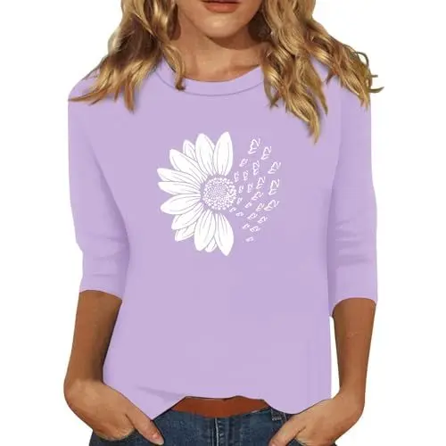 Produktbild: HSUAYEUD Hemd Damen Oversized Sommer,Oberteil Damen Spitze Wollkragen Pullover Damen Oversize Bluse Langarmshirt 158 Basketball Sweater Damen Tops Sommer Große Größen(Lila,L)