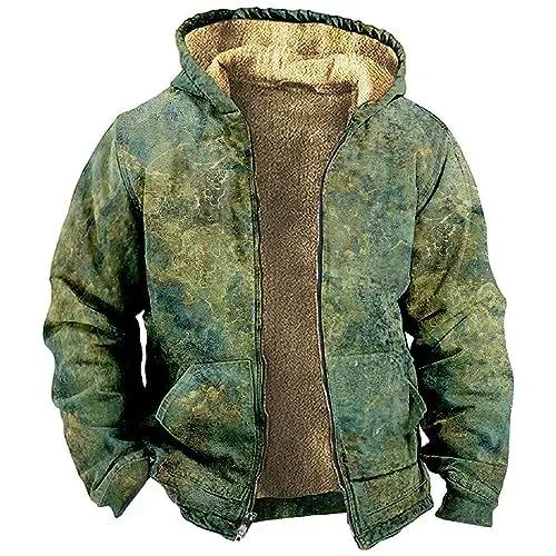 Produktbild: HSUAYEUD Motorrad Winterjacke Herren,Leichte Outdoorjacke Herren Kurze Weste Herren Parka Herren Retro Mäntel Für Männer Herren Winter Blazer Regenjacke Joggen Herren(S,Grün)
